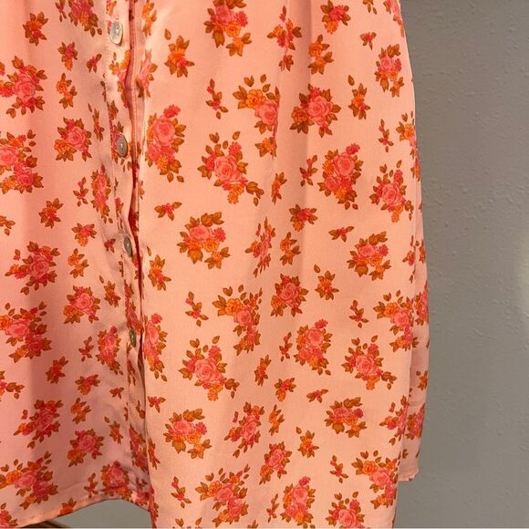 ASOS Bright colored Button Down Short Sleeve Dress with Floral Design - Picture 5 of 13